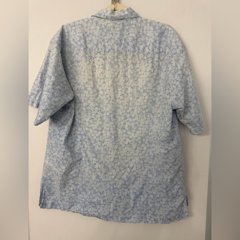 Tori Richard Honolulu Blue Floral Print lightweight button up shirt men’s large - Picture 5 of 6
